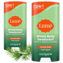 Lume Whole Body Deodorant - Smooth Solid Stick - 72 Hour Odor Control - Doctor Developed - Aluminum Free.